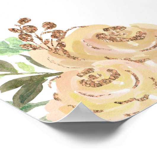 Blonde Hair Princess Peach Floral Birthday Welcome Poster (Hoek)