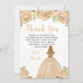 Blonde Hair Princess Peach Floral Quinceanera Bedankkaart (Voorkant)