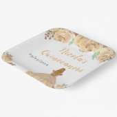 Blonde Hair Princess Peach Floral Quinceanera Papieren Bordje (Gebogen)