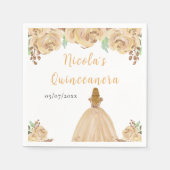 Blonde Hair Princess Peach Floral Quinceanera Servet (Voorkant)
