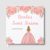 Blonde Hair Princess Pink Sweet 16 Guest Book Gastenboek (Voorkant)