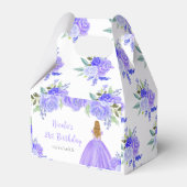 Blonde Hair Princess Purple Floral Birthday Party Bedankdoosjes (Voorkant Zijde)