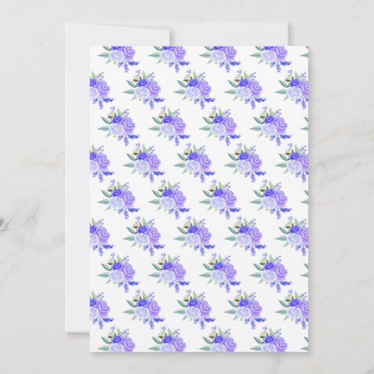 Blonde Hair Princess Purple Floral Birthday Party Bedankkaart (Achterkant)