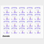 Blonde Hair Princess Purple Floral Birthday Party Vierkante Sticker (Vel)