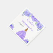 Blonde Hair Princess Purple Floral Quinceanera Servet (Hoek)