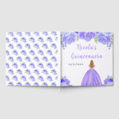 Blonde Hair Princess Purple Quinceanera Guest Book Gastenboek (Volledig)