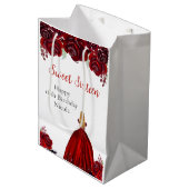 Blonde Hair Princess Red Sweet Sixteen  Medium Cadeauzakje (Voorkant Gekanteld)