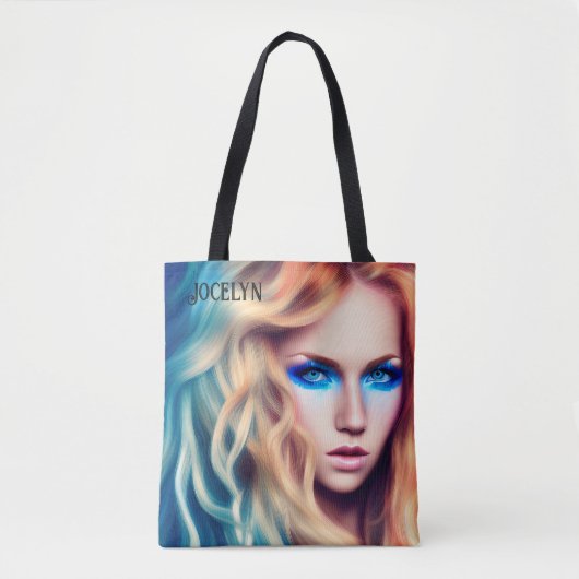 Blonde Haire Blue Eyed Bombshell Tote Bag (Voorkant)