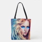Blonde Haire Blue Eyed Bombshell Tote Bag (Achterkant)