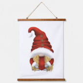 Blonde-Haired Christmas Gnome Family – Wood-Topped Hangend Wandkleed (Voorkant 3)
