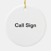 Blonde Ham Radio Pin-up Girl-kerstversiering Keramisch Ornament (Achterkant)