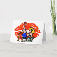 Blonde Ham Radio Pin-up Girl Smoochie Kaart