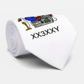 Blonde Ham Radio Pin-up Girl Stropdas past het aan (Opgerold)