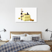 Blonde heks duiken op Girl Stretted Canvas Afdrukk (Insitu (Slaapkamer))