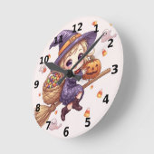 Blonde Heks Halloween Wandklok (Hoek)