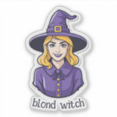 blonde heks sticker (Voorkant)