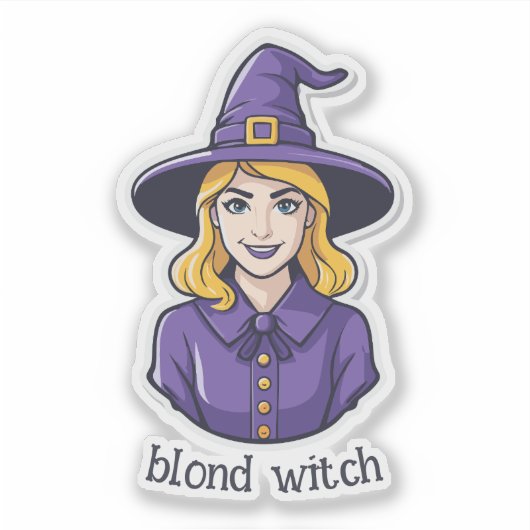 blonde heks sticker (Voorkant)