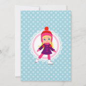 Blonde Ice Skater Birthday Party Kaart (Achterkant)