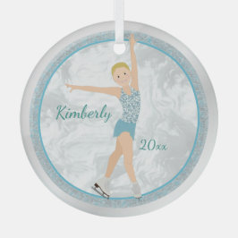 Blonde in Aqua Glas Ornament