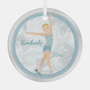 Blonde in Aqua Glas Ornament