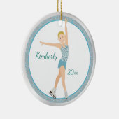 Blonde in Aqua Keramisch Ornament (Rechts)