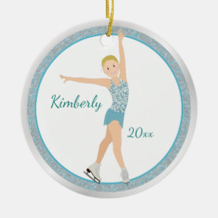 Blonde in Aqua Keramisch Ornament