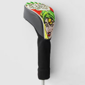 Blonde in een Groen Turban Golden Age Comic Panel Golfheadcover (Schuin)