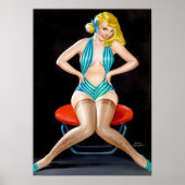 Blonde in Stockings Pin Up Poster (Voorkant)