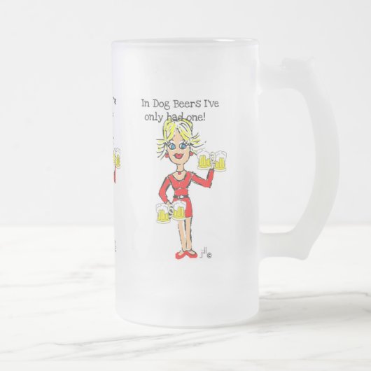 BLONDE JILLIE: "IN DOG BEERS HAD IK SLECHTS ÉÉN" MATGLAS BIERPUL (Rechts)