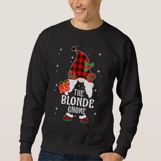 Blonde Kabouter Buffalo Plaid Overeenkomstige Fami Trui (Voorkant)