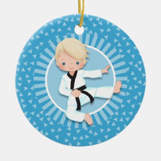 Blonde Karate Boy Ornament Judo Martial Arts (Voorkant)