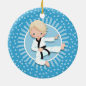 Blonde Karate Boy Ornament Judo Martial Arts (Achterkant)