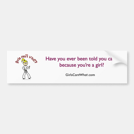 Blonde Karate Girl Bumpersticker (Voorkant)