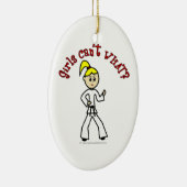Blonde Karate Girl Keramisch Ornament (Rechts)