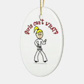 Blonde Karate Girl Keramisch Ornament (Links)