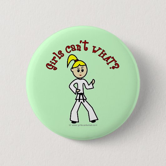 Blonde Karate Girl Ronde Button 5,7 Cm (Voorkant)
