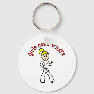 Blonde Karate Girl Sleutelhanger