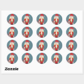 Blonde Kerst Notenkraker Sinterklaas Teal Ronde Sticker (Vel)