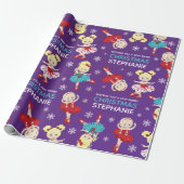 Blonde Kerstmis Ballerina Cadeaupapier (Uitgerold)