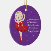 Blonde Kerstmis Ballerina-keramisch Ornament (Rechts)