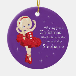 Blonde Kerstmis Ballerina-keramisch Ornament