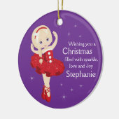 Blonde Kerstmis Ballerina-keramisch Ornament (Links)