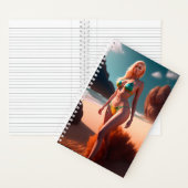 Blonde knappe meisje hendricks die Notitieboek pos (Binnen)