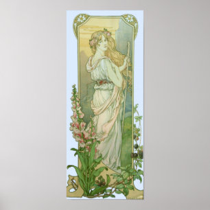 Blonde Lady in White Poster