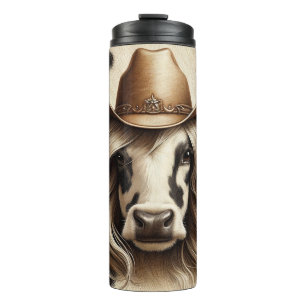 Blonde Landelijke Cowgirl Grappig Thermosbeker