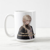 Blonde Lang Haar  Anime Guy Koffiemok (Links)
