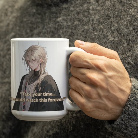 Blonde Lang Haar  Anime Guy Koffiemok