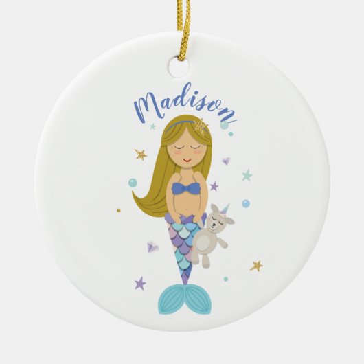 Blonde Little Mermaid Ornament (Voorkant)