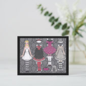 Blonde Lolita Paper Doll Post Card Briefkaart (Staand voorkant)