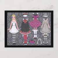 Blonde Lolita Paper Doll Post Card